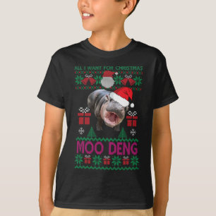 Camiseta Todo Lo Que Quiero De Los Navidades Es Moo Deng Hi