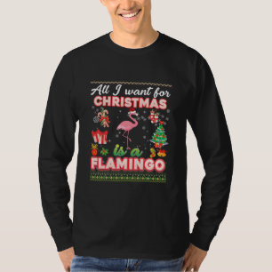 Camiseta Todo Lo Que Quiero De Los Navidades Es Un Flamingo