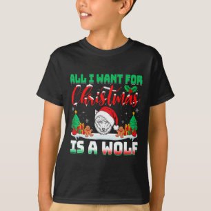 Camiseta Todo Lo Que Quiero De Los Navidades Es Un Lobo De