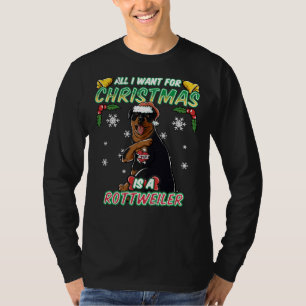 Camiseta Todo Lo Que Quiero De Los Navidades Es Un Rottweil
