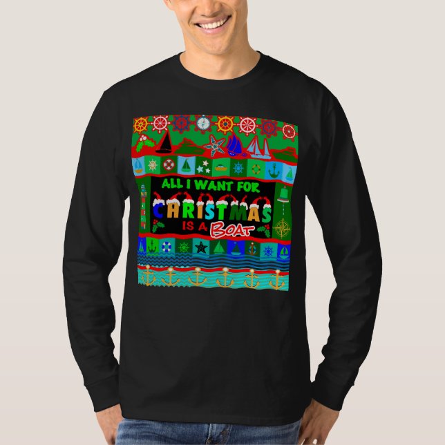 Camiseta Todo lo que quiero es un bote para Navidades (Anverso)