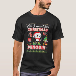 Camiseta Todo Lo Que Quiero Es Un Pingüino Para Los Navidad