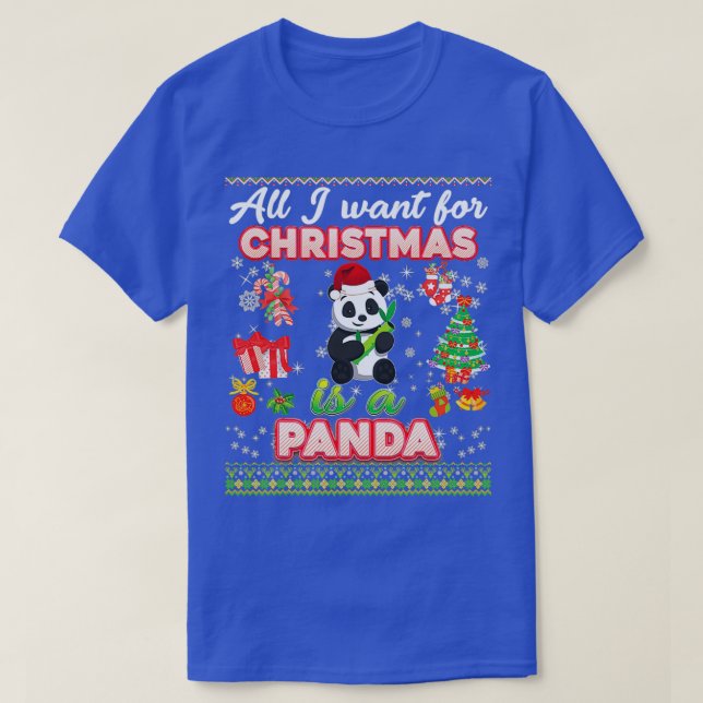 Camiseta Todo Lo Que Quiero Navidades Es Panda Uglyer (Diseño del anverso)