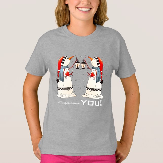 Camiseta Todo lo que quiero para los Navidades es Tú. Parej (Anverso)