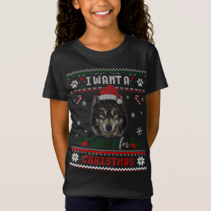 Camiseta Todo lo que quiero para los Navidades es un lobo -