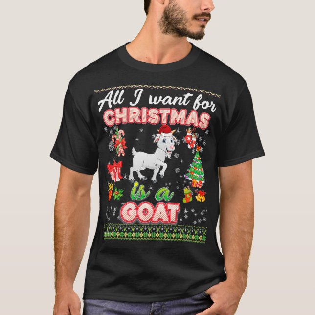 Camiseta Todo Lo Que Quiero Para Los Navidades Es Una Cabra (Anverso)