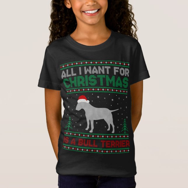Camiseta Todo lo que quiero para Navidad es un Perro Terrib (Anverso)