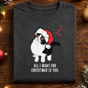 Camiseta Todo lo que Quiero para Navidad Gato 
