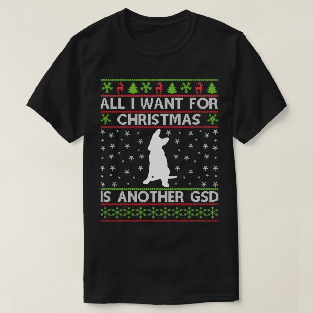 Camiseta Todo Lo Que Quiero Para Navidades Otro Pastor Alem (Diseño del anverso)