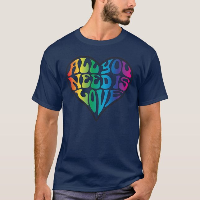 Camiseta Todo lo que usted necesita es amor - letras del (Anverso)