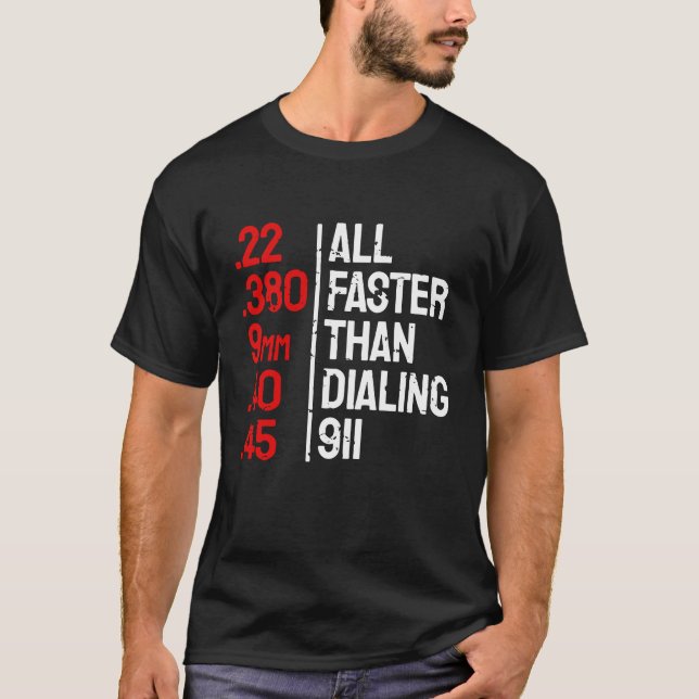 Camiseta todo más rápido que 911 (Anverso)