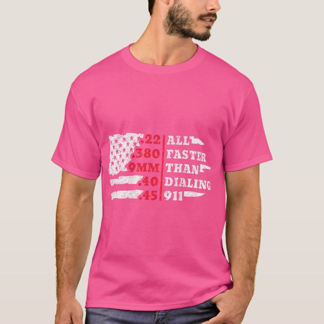 Camiseta Todo más rápido que marcar 911 Bandera Americana A (Anverso)
