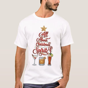 Camiseta Todo Sobre Cócteles De Espíritus De Navidad Whisky