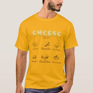 Camiseta Todo sobre el menú Tipos de queso