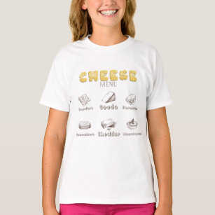 Camiseta Todo sobre tipos de queso    MenuT-Shirt