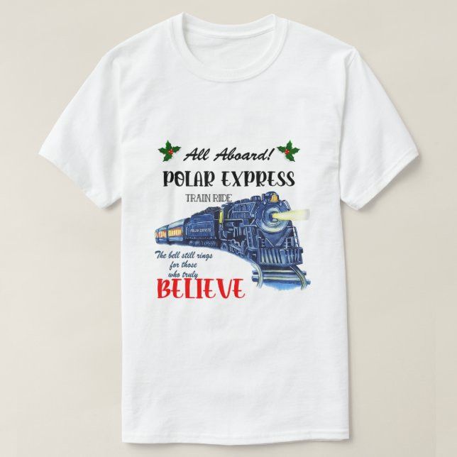 Camiseta Todos a bordo del tren Polar Express Creen en Cris (Diseño del anverso)