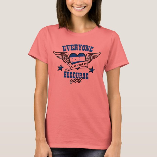 Camiseta Todos aman a un chica hondureño (Anverso)