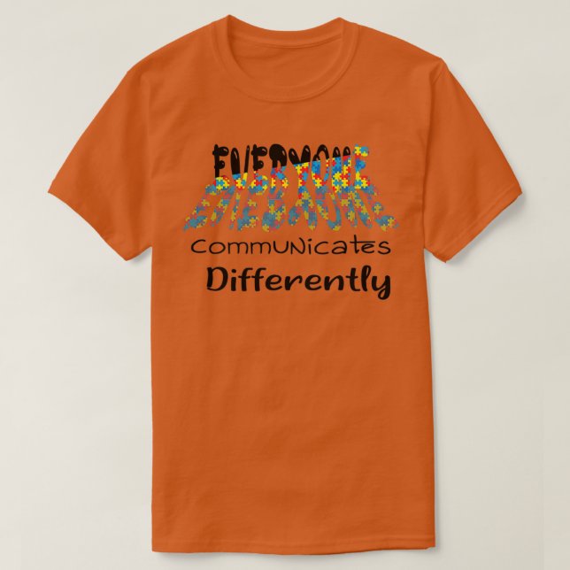 Camiseta Todos comunican conciencia diferente del autismo (Diseño del anverso)