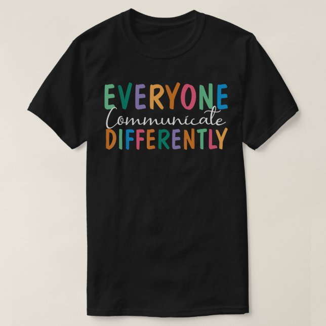 Camiseta Todos comunican diferentes autismo de soporte para (Diseño del anverso)