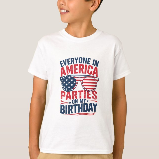 Camiseta Todos En Estados Unidos Fiestas En Mi Cumpleaños (Anverso)