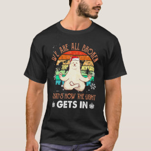 Camiseta Todos Estamos Rotos Gato Así Es Como Entra La Luz