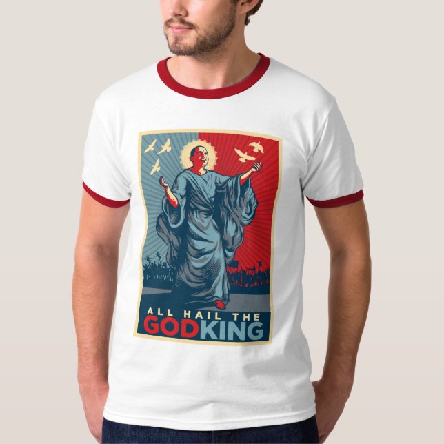 Camiseta Todos granizan el Dios-Rey Obama T-shirt (Anverso)
