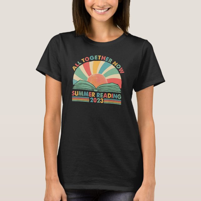 Camiseta Todos juntos Ahora Verano Leyendo 2023 Retro Sun B (Anverso)