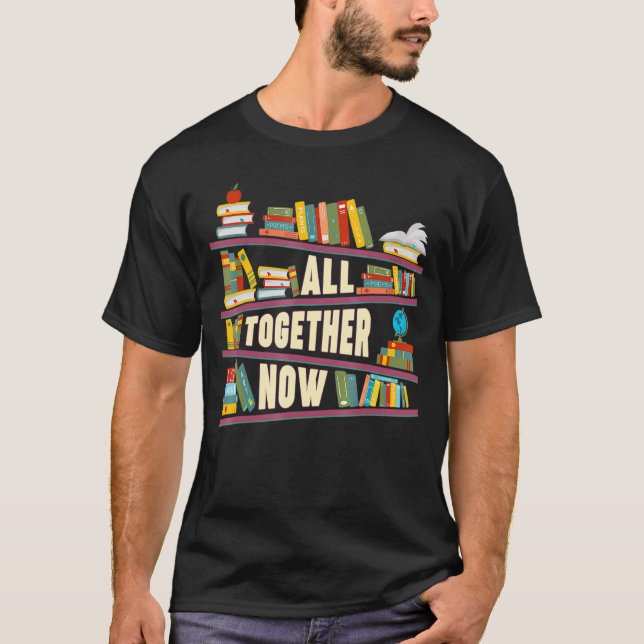 Camiseta Todos juntos, libros de bibliotecas de Summer Read (Anverso)