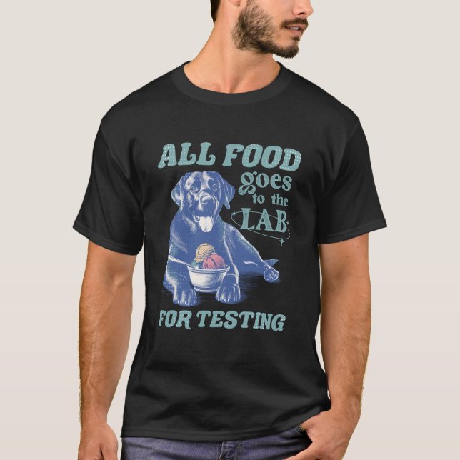 Camiseta Todos los alimentos van al laboratorio negro para  (Anverso)
