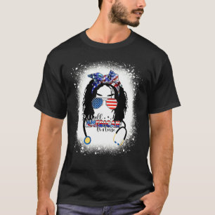 Camiseta Todos Los Americanos O Enfermeras Messy Bun Afro 4