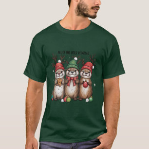 Camiseta Todos Los Animales De Reno De Nutria Navidad Invie