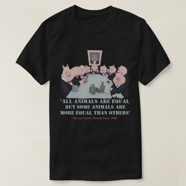 Camiseta Todos los animales son iguales (Diseño del anverso)