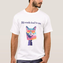 Camiseta Todos los caminos llevan a mí Gato divertido 
