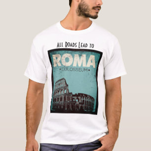 Camiseta Todos los caminos llevan a Roma Colosseum diseño v