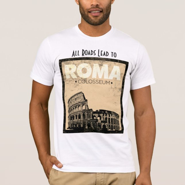 Camiseta Todos los caminos llevan a Roma fondo aventurero-m (Anverso)