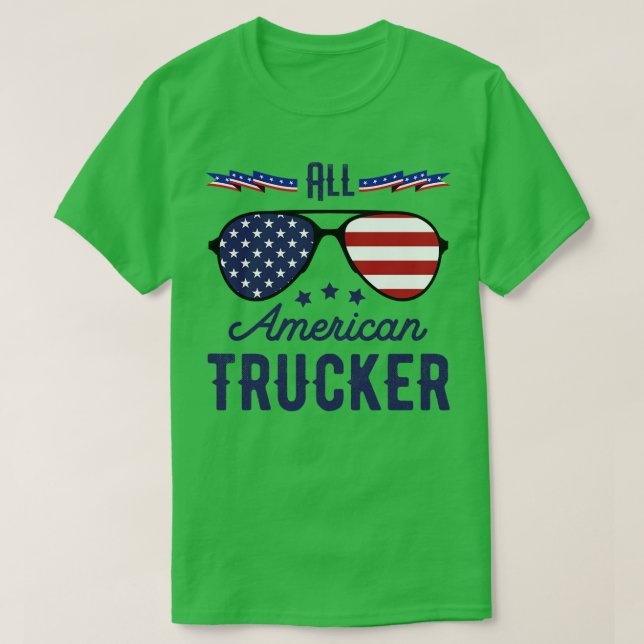 Camiseta Todos Los Camioneros Americanos 4 De Julio Gafas D (Diseño del anverso)