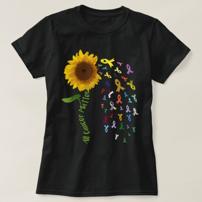 Camiseta Todos los casos de cáncer importan ayuda a la toma (Diseño del anverso)