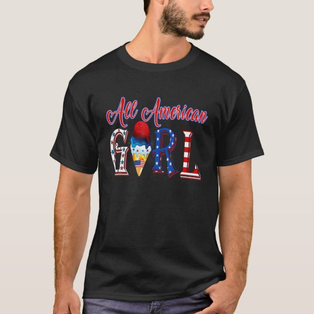 Camiseta Todos Los Chicas Americanos 4 De Julio Crema De Hi (Anverso)