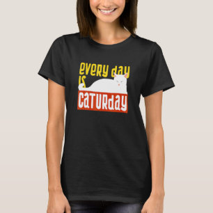 Camiseta Todos Los Días Es Caturday Gato Negro Gente Gato P