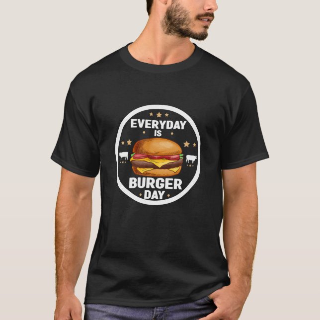 Camiseta Todos los días es día de hamburguesa Funny Papá Ca (Anverso)