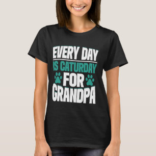 Camiseta Todos los días es sábado para el abuelo del gato