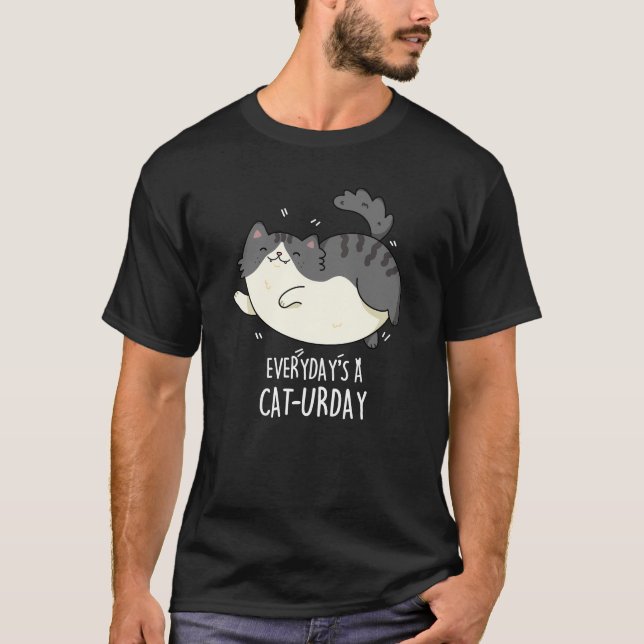 Camiseta Todos los días un gato divertido canto de gato osc (Anverso)
