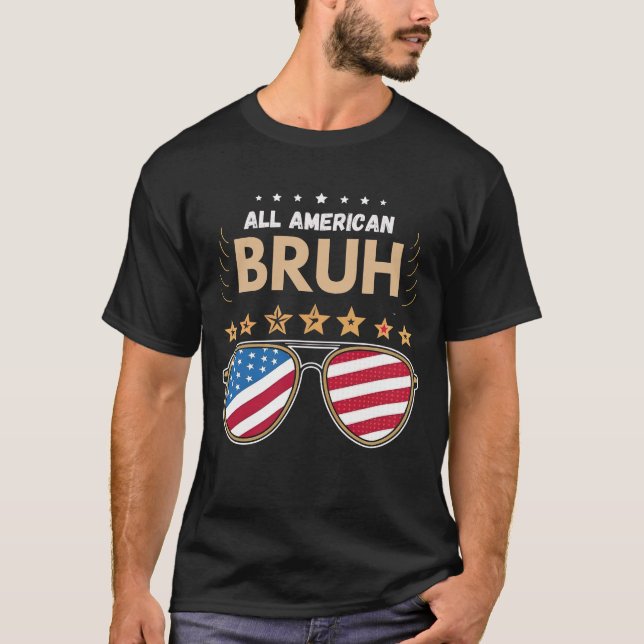 Camiseta Todos Los Estadounidenses Bruh 4 De Julio Niños Pa (Anverso)