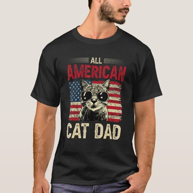 Camiseta Todos los felinos estadounidenses de papá gatos de (Anverso)
