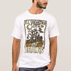 Camiseta Todos los maestros aman cerebros Halloween Casa em