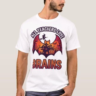 Camiseta Todos los maestros aman cerebros Halloween Murciél