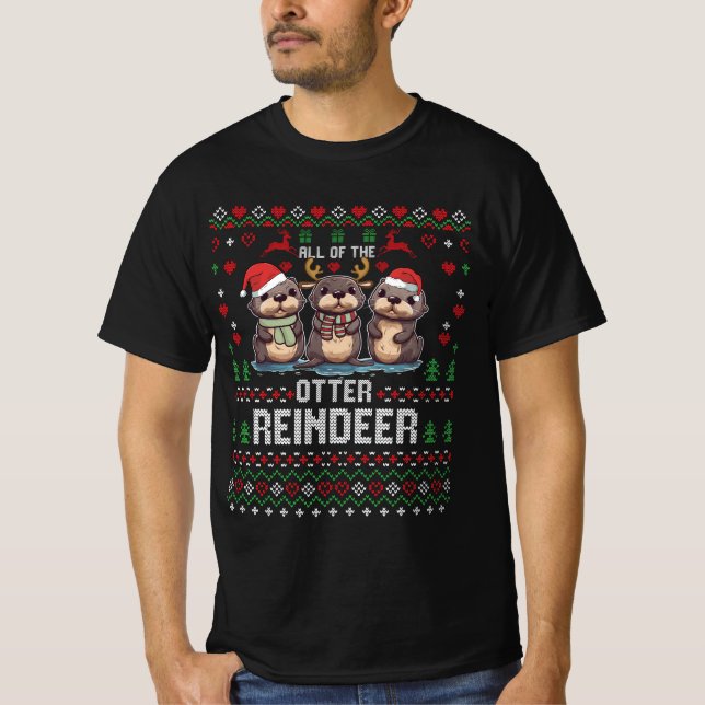 Camiseta Todos Los Navidades Feo De Los Otter Reindeer Sant (Anverso)