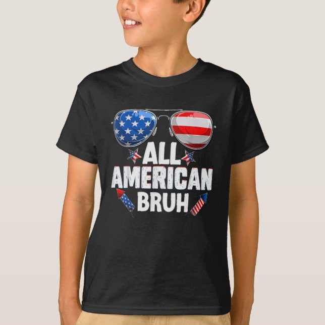 Camiseta Todos Los Niños Americanos Bruh 4 De Julio (Anverso)