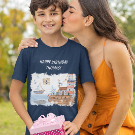 Camiseta Todos los niños oceánicos a bordo Cumpleaños Perso