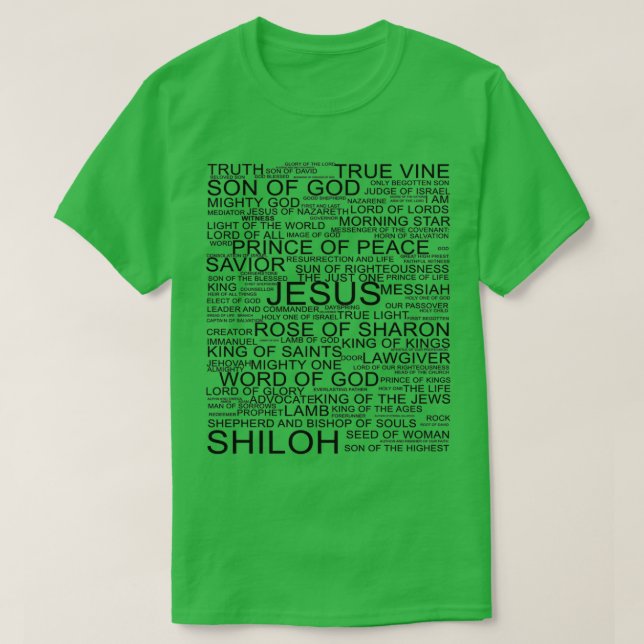 Camiseta Todos los nombres de Jesucristo (Diseño del anverso)